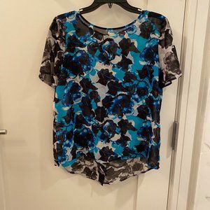 Blue Floral Blouse - Office Appropriate!